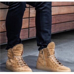The Grand Voyage Belmondo High suede lace up boots, Tan, Size 10